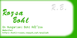 rozsa bohl business card